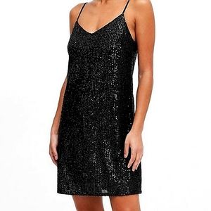 Banana Republic | Sequin Slip Dress in Black